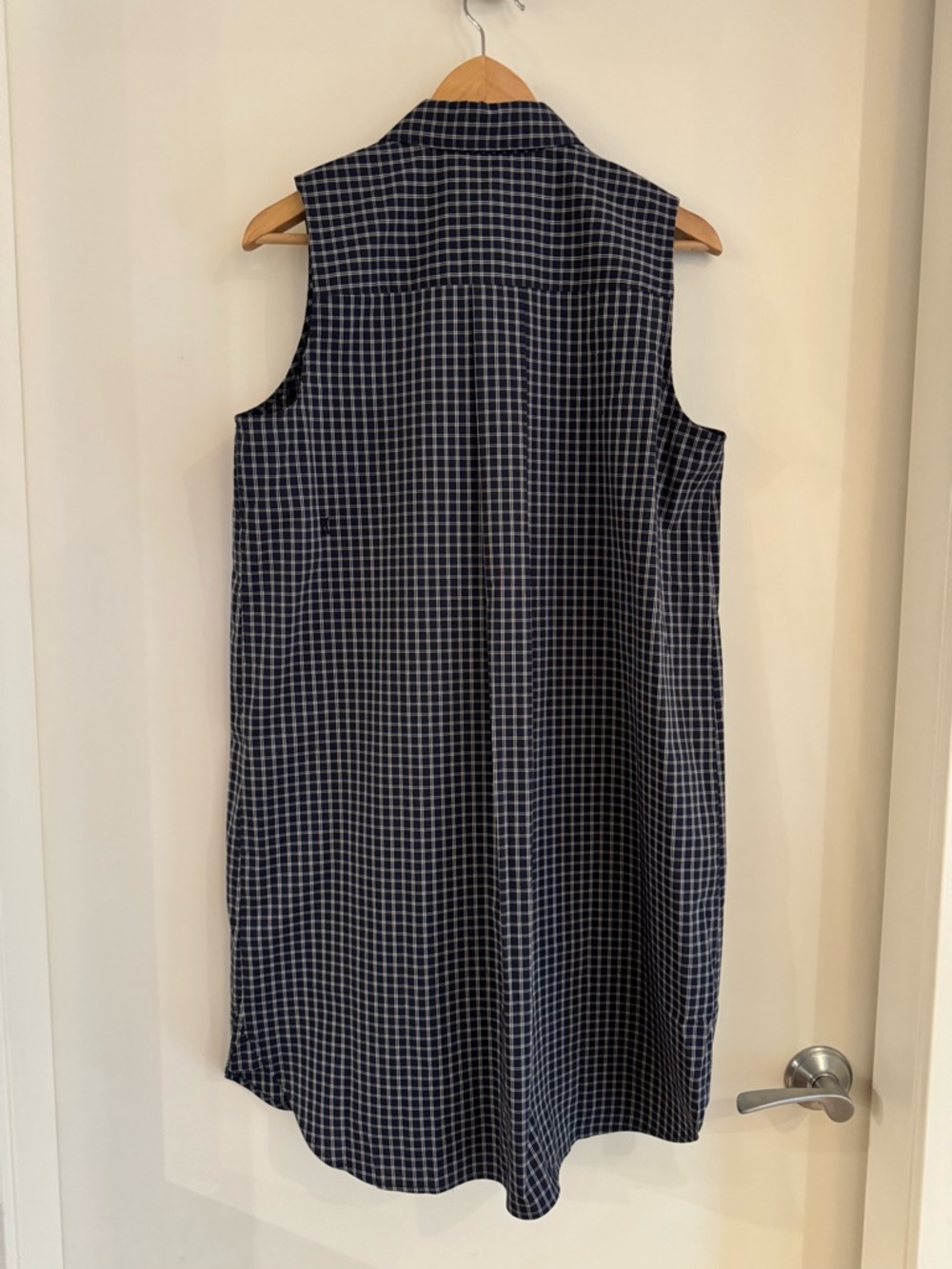 Kit + Ace  Navy & White Gingham Sleeveless Shirt Dress - Picture 6 of 9